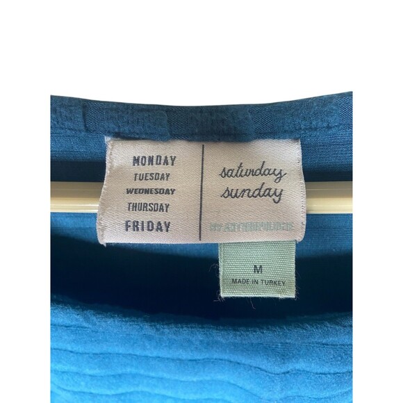 Anthropologie Saturday Sunday Sweater Size M Teal Blue Shawna Hacci Dolman - Picture 8 of 9